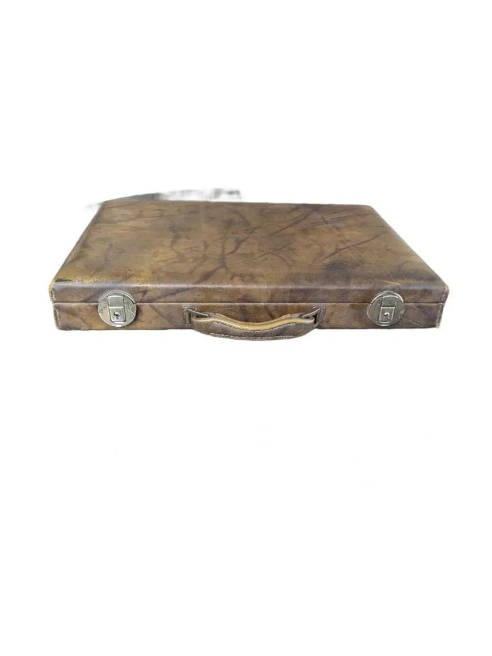 Vintage Faux Leather Locking Briefcase